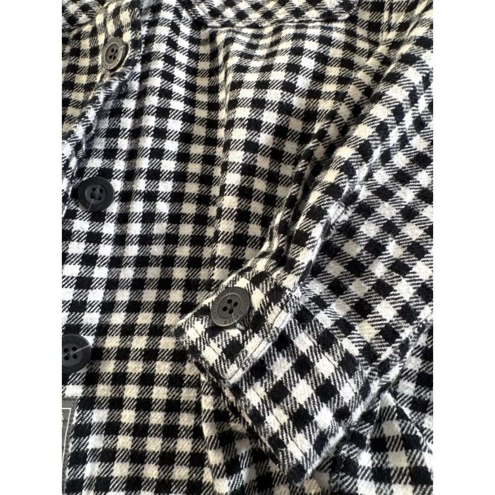 EDDIE BAUER Black White Plaid Hooded Button‎ Down Jacket Women's XS NWOT - Picture 9 of 15